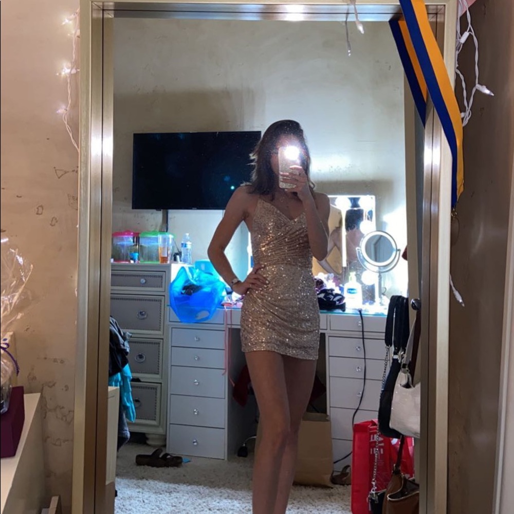 champagne sequin dress